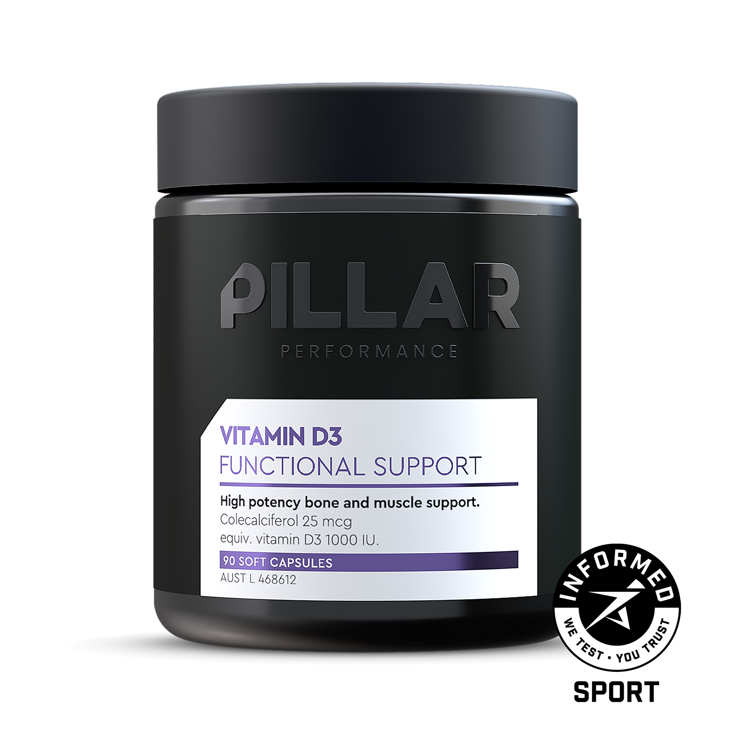 PILLAR Vitamin D3 available at Trademark Performance Elsternwick