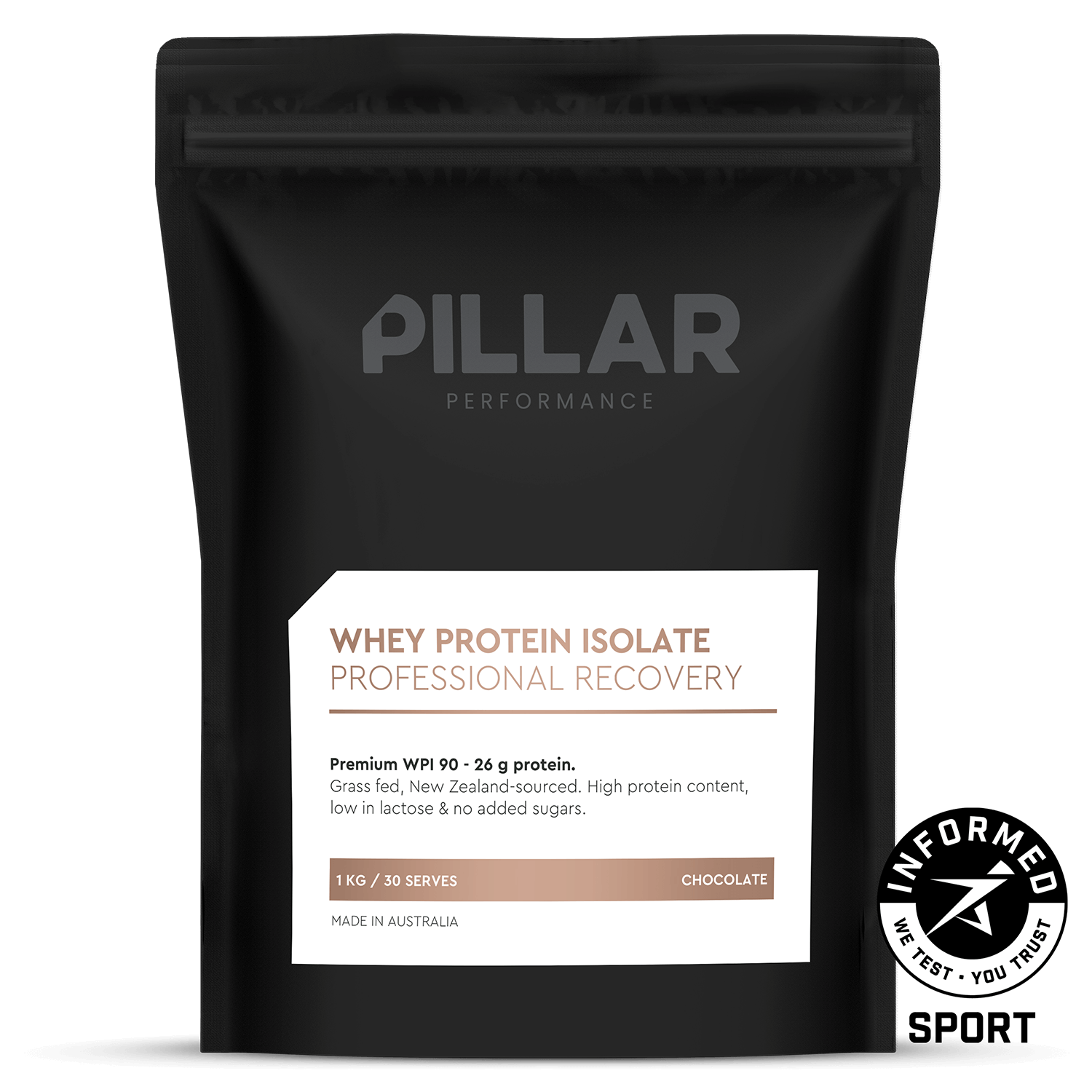 PILLAR Performance Grass-Fed Whey Protein Isolate available at Trademark Performance Elsternwick
